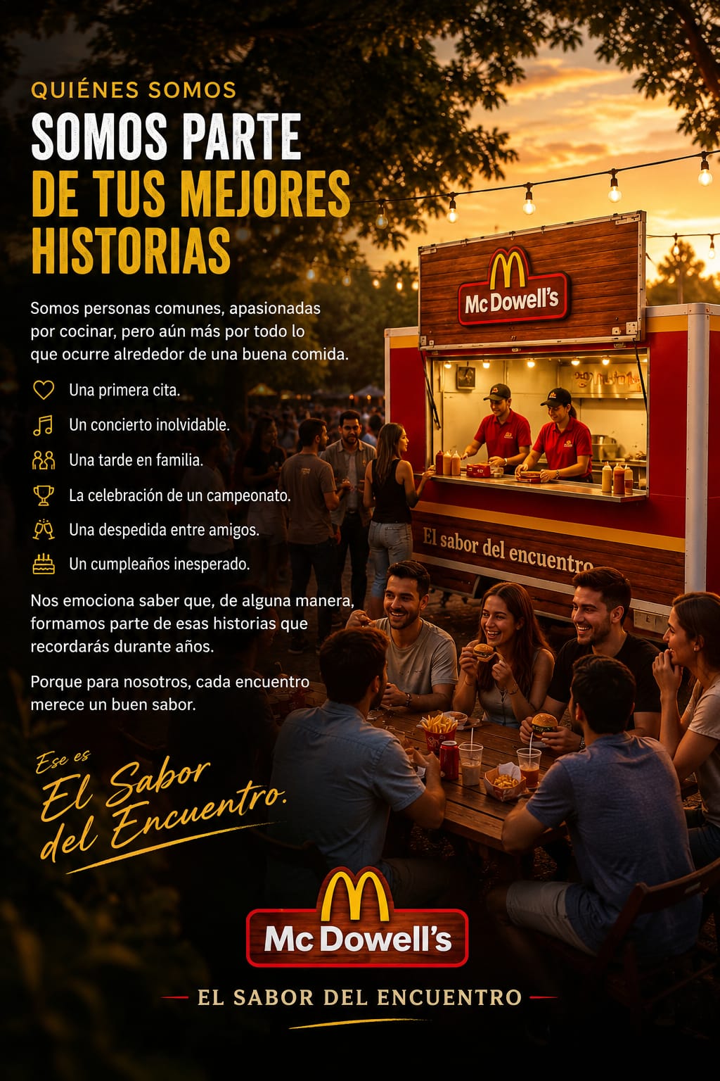 Mc Dowell's — Somos parte de tus mejores historias. El sabor del encuentro.